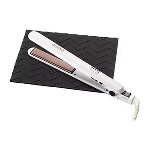 Conair Double Ceramic Flat Iron, 1 1/2-Inch, White and pink.